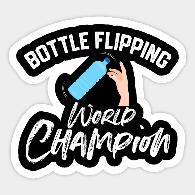 Bottle Flipping World Champion Sticker by PixelArt